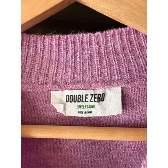 Double Zero Purple Soft Wool Blend Cropped Sweater Size Lovely Large - Picture 3 of 4